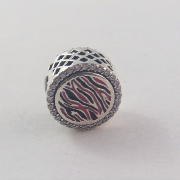 Pandora Pink Zebra Charm – Sterling Silver, Fits Moments Bracelet (A4) - Picture 2 of 3